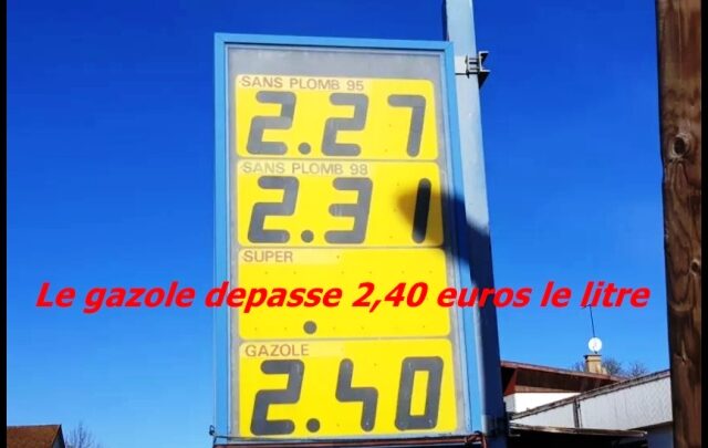 Le gazole depasse 2,40 euros le litre « On se demande jusqu’où ça va aller »