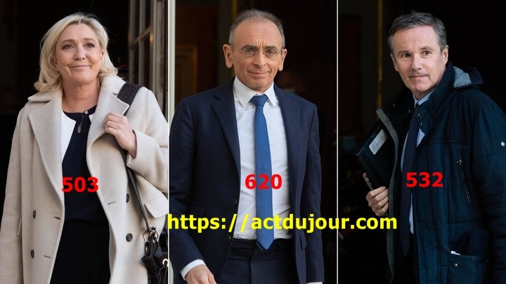 Marine Le Pen, Eric Zemmour et Nicolas Dupont-Aignan obtiennent leurs 500 parrainages