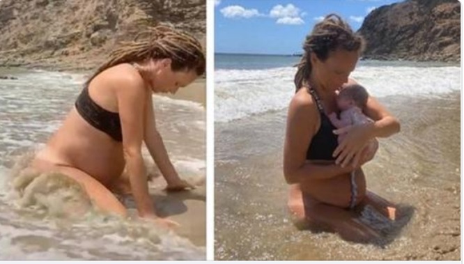 Cette maman a accouché de son bébé dans l’océan Pacifique et les photos sont à couper le souffle
